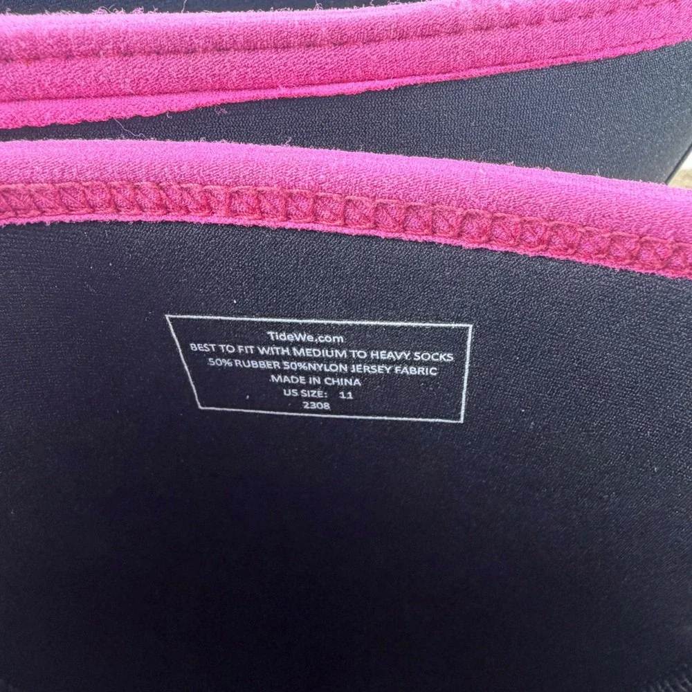 TideWe Womens Black Pink Waterproof Rubber Neoprene Rain Muck Boots Size‎ 11
